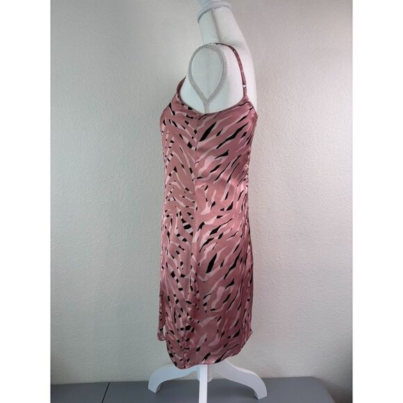 Storia women's small dusty pink zebra print satin slip cami mini dress - Picture 5 of 10